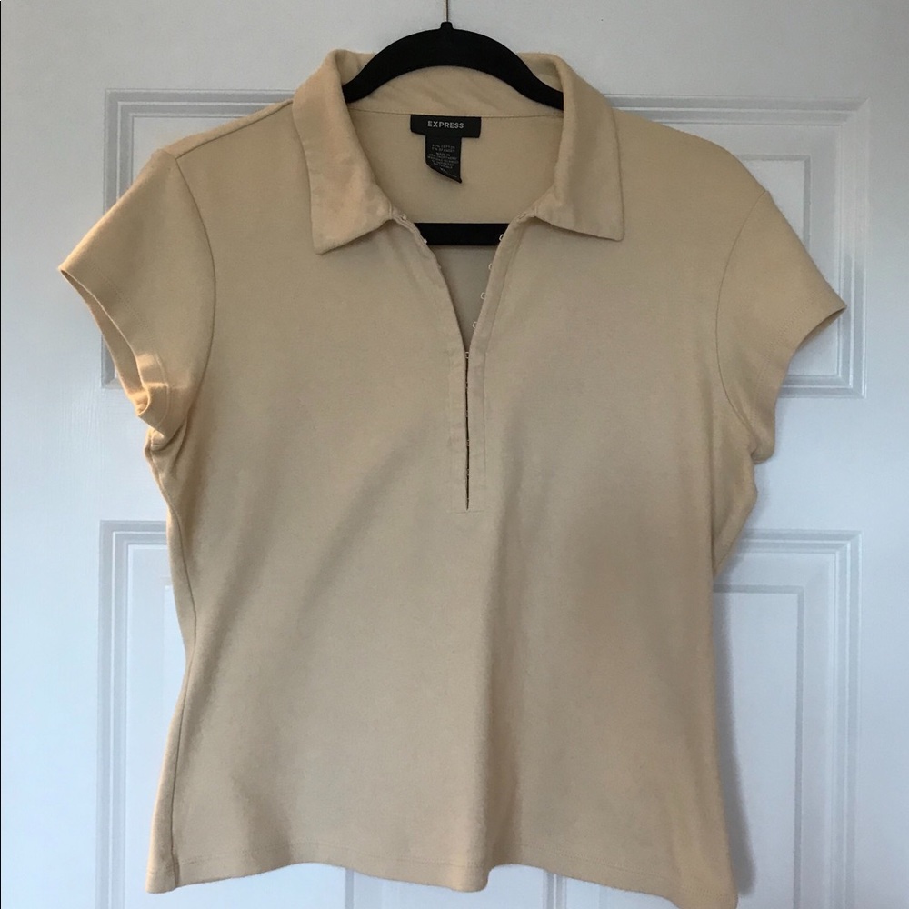 Express short sleeve beige top
